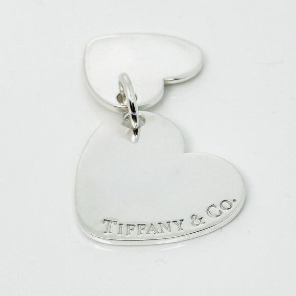 Tiffany & Co Double Hearts Pendant Charm in 925 Sterling Silver