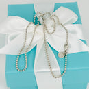 18" Tiffany & Co Sterling Silver Bead Necklace Dog Chain with Lobster Clasp-1