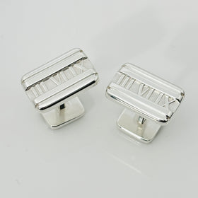 Tiffany Atlas Cufflinks in Sterling Silver Roman Numerals - 0