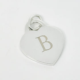 Tiffany Letter B Heart Pendant or Charm Notes Alphabet in Sterling Silver