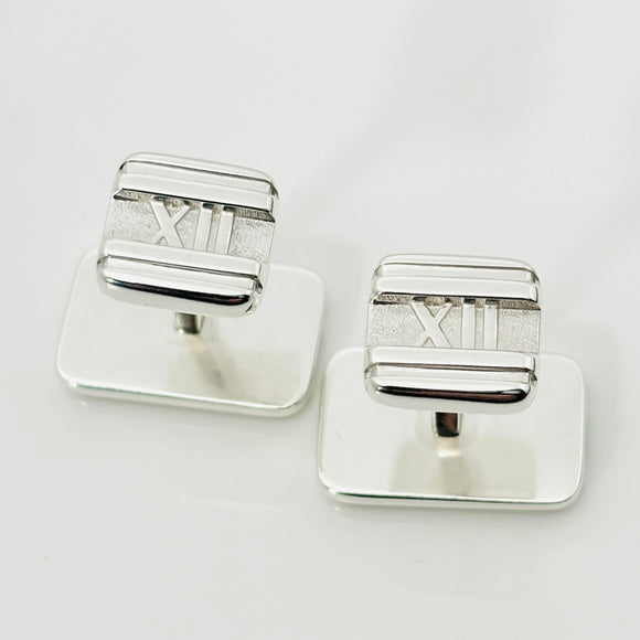 Tiffany Atlas Cufflinks in Sterling Silver Roman Numerals