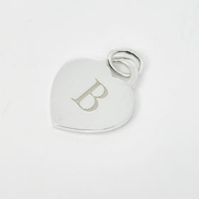 Tiffany Letter B Heart Pendant or Charm Notes Alphabet in Sterling Silver - 0