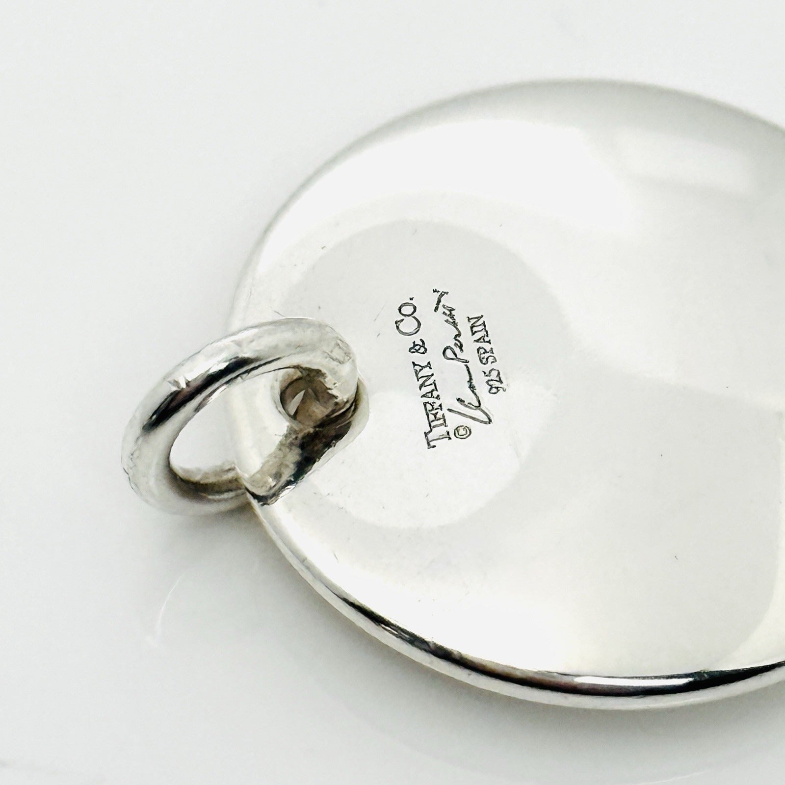 Tiffany Elsa Peretti Round Thumbprint Pendant or Charm in Sterling Silver