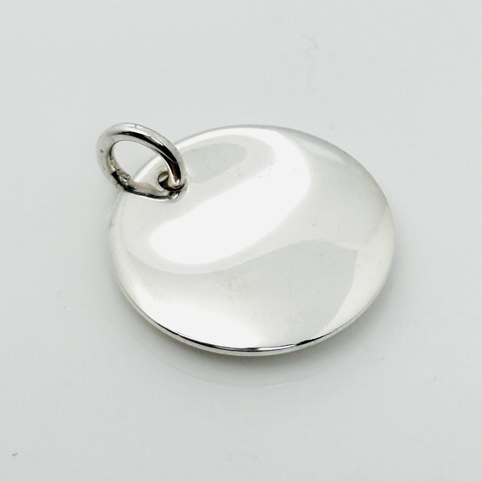 Tiffany Elsa Peretti Round Thumbprint Pendant or Charm in Sterling Silver