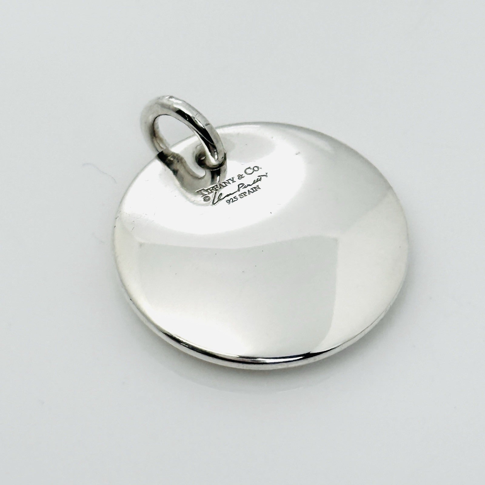 Tiffany Elsa Peretti Round Thumbprint Pendant or Charm in Sterling Silver
