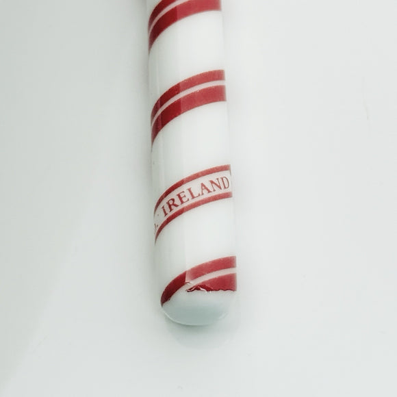 Tiffany Red White Candy Cane Christmas Holiday Ornament with Blue Gift Box Pouch