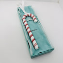 Tiffany Red White Candy Cane Christmas Holiday Ornament with Blue Gift Box Pouch-3