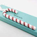 Tiffany Red White Candy Cane Christmas Holiday Ornament with Blue Gift Box Pouch-4