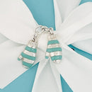 RARE Tiffany & Co Winter Snow Mittens Charm or Pendant Blue Enamel and Silver-3