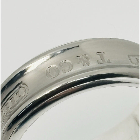 Size 10 Tiffany & Co 1837 Grey Titanium and Silver Ring Band Mens Unisex