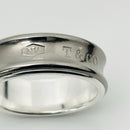 Size 10 Tiffany & Co 1837 Grey Titanium and Silver Ring Band Mens Unisex-5