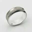 Size 10 Tiffany & Co 1837 Grey Titanium and Silver Ring Band Mens Unisex-7