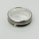Size 10 Tiffany & Co 1837 Grey Titanium and Silver Ring Band Mens Unisex-9