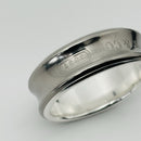 Size 10 Tiffany & Co 1837 Grey Titanium and Silver Ring Band Mens Unisex-10