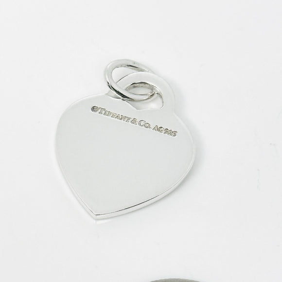 Tiffany Silver Letter D Alphabet Initial Heart Notes Engraved Charm Pendant