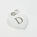 Tiffany Silver Letter D Alphabet Initial Heart Notes Engraved Charm Pendant-2