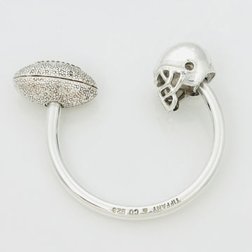 Tiffany Football Helmet Ball Key Ring Keychain in Sterling Silver