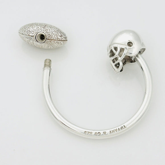 Tiffany Football Helmet Ball Key Ring Keychain in Sterling Silver