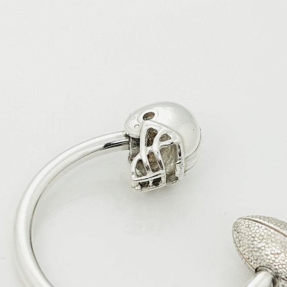 Tiffany Football Helmet Ball Key Ring Keychain in Sterling Silver