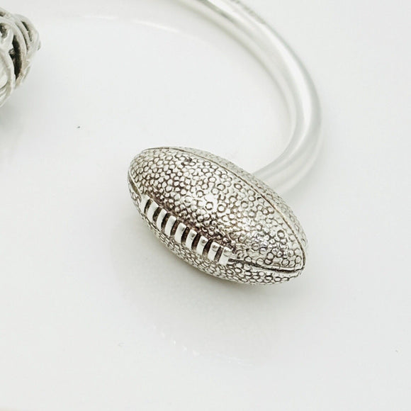 Tiffany Football Helmet Ball Key Ring Keychain in Sterling Silver