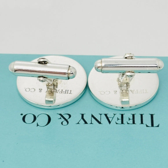 Tiffany Golf Hand Painted Enamel Cufflinks Vintage in Sterling Silver