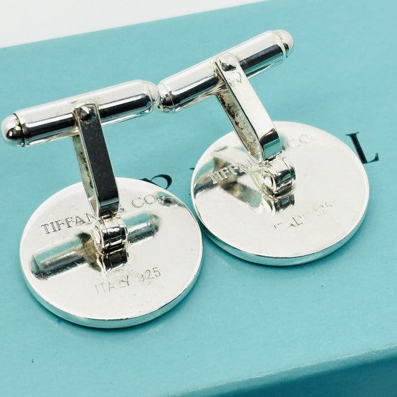 Tiffany Golf Hand Painted Enamel Cufflinks Vintage in Sterling Silver