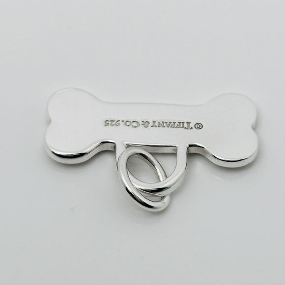 Tiffany & Co Dog Bone Pet ID Tag in Sterling Silver Engravable Charm or Pendant