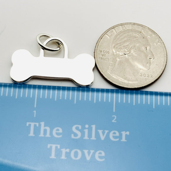Tiffany & Co Dog Bone Pet ID Tag in Sterling Silver Engravable Charm or Pendant