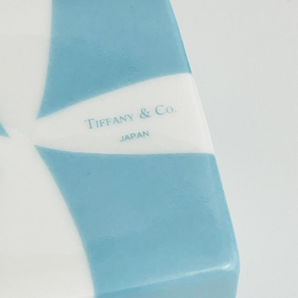 2" Small Tiffany Blue Gift Box White Ribbon Trinket Bone China Porcelain Jewelry