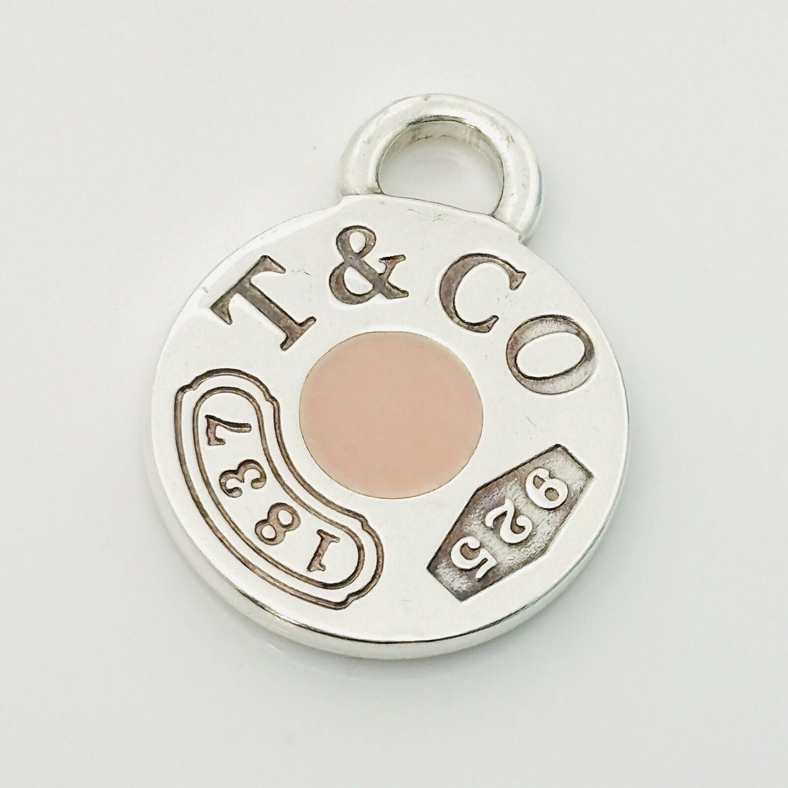 Tiffany 1837 Charm or Pendant in Pink enamel and Sterling Silver