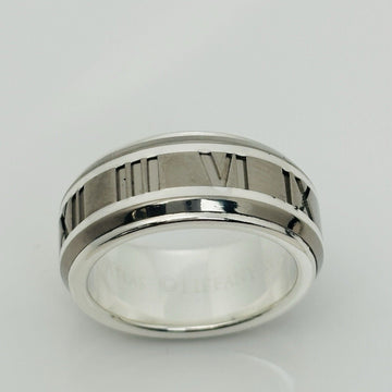 Size 6 RARE Tiffany Atlas Ring in Silver and Titanium Mens Unisex