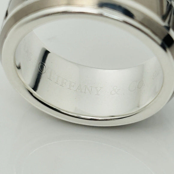 Size 6 RARE Tiffany Atlas Ring in Silver and Titanium Mens Unisex