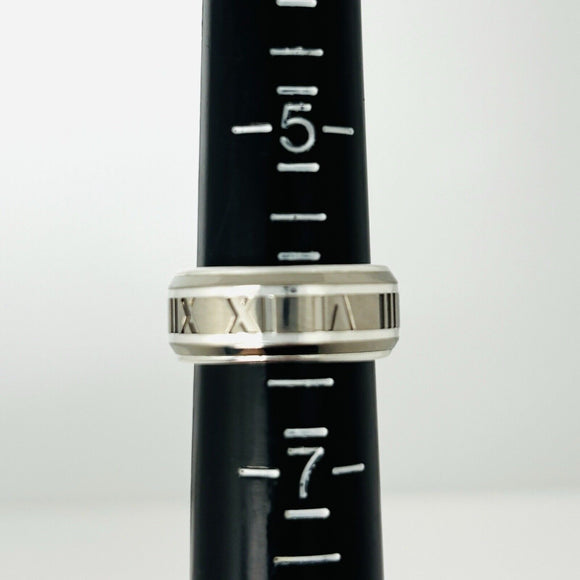 Size 6 RARE Tiffany Atlas Ring in Silver and Titanium Mens Unisex