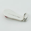 Tiffany & Co Flipflop Charm Beach Sandal Slipper in Red Enamel Sterling Silver-3