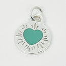 Return to Tiffany& Co. Round Heart Charm or Pendant in Blue enamel and Silver-2