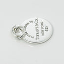 Return to Tiffany& Co. Round Heart Charm or Pendant in Blue enamel and Silver-5