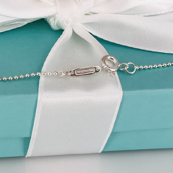 Tiffany & Co 18” Bead Chain Necklace 1mm Classic in Sterling Silver