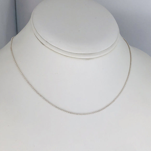 Tiffany & Co 18” Bead Chain Necklace 1mm Classic in Sterling Silver