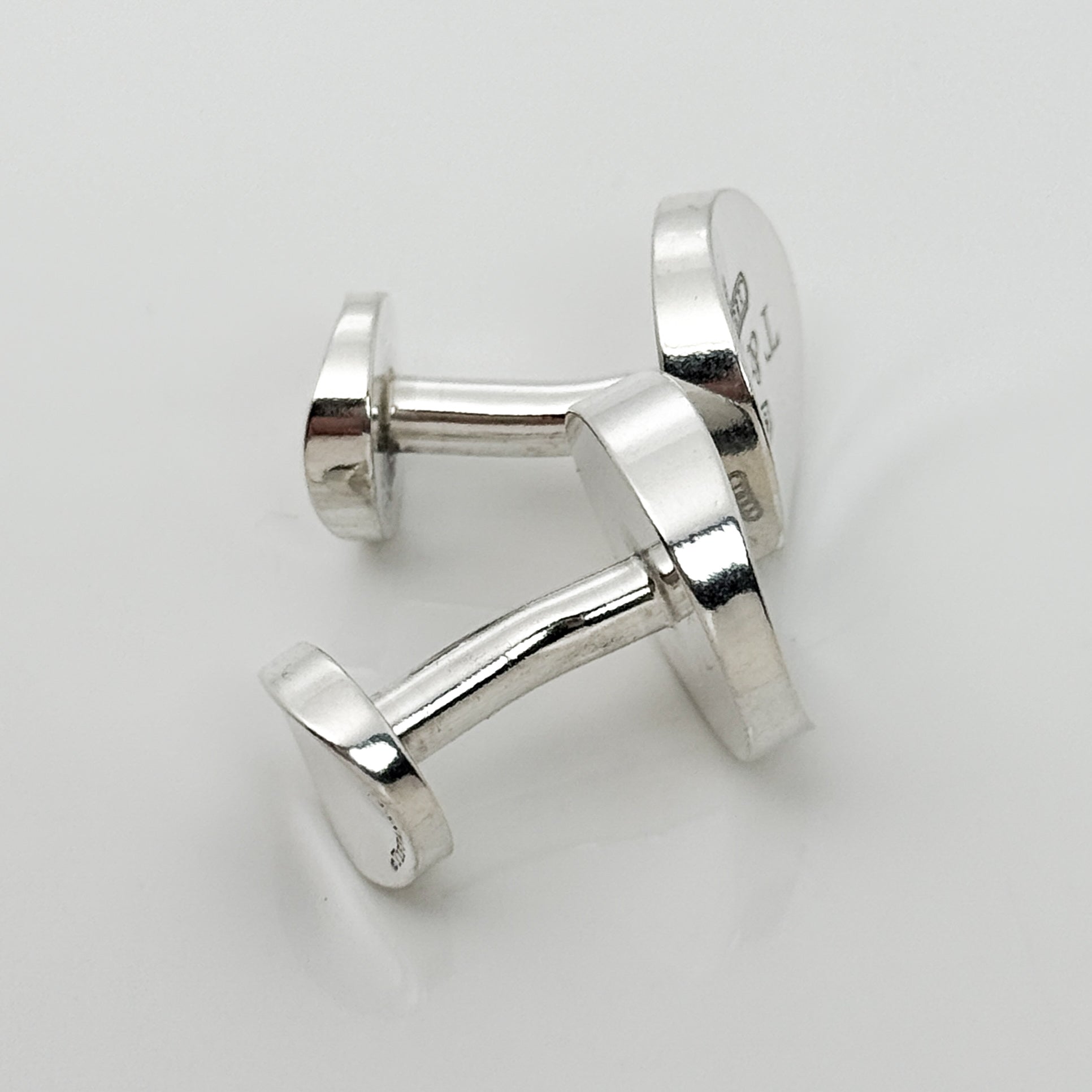 RARE Tiffany & Co 1837 Round Concave Cufflinks in Sterling Silver