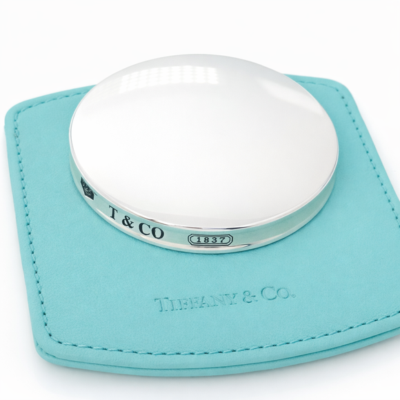 Tiffany & Co 1837 Compact Round Purse Mirror in Silver