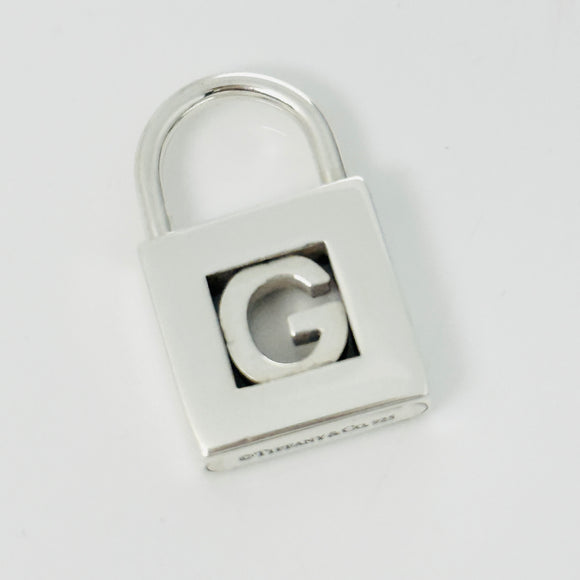 Tiffany & Co. Letter G Alphabet Initial Padlock Charm Pendant in Sterling Silver