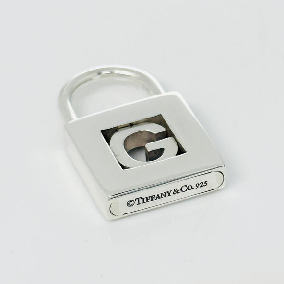 Tiffany & Co. Letter G Alphabet Initial Padlock Charm Pendant in Sterling Silver