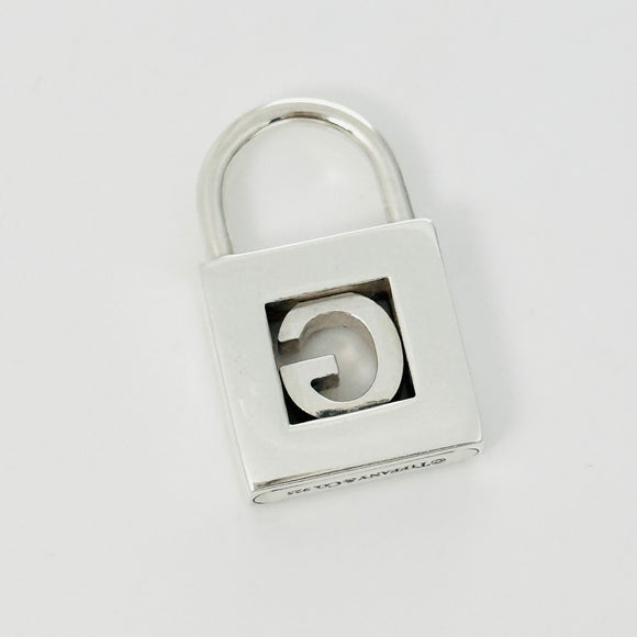 Tiffany & Co. Letter G Alphabet Initial Padlock Charm Pendant in Sterling Silver