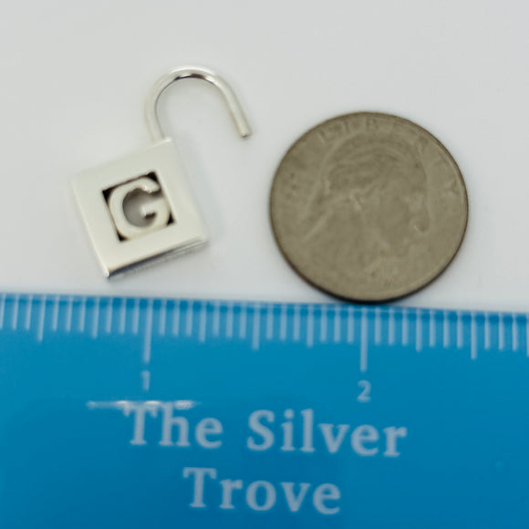 Tiffany & Co. Letter G Alphabet Initial Padlock Charm Pendant in Sterling Silver