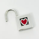 Tiffany & Co Heart Padlock Charm Or Pendant in Red Enamel and Sterling Silver-2