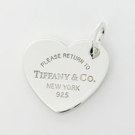 Return to Tiffany Wide Heart Tag Pendant or Charm in Sterling Silver