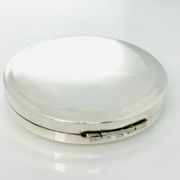 Tiffany & Co Makeup Cosmetic Purse Mirror Folding Compact Round in Silver