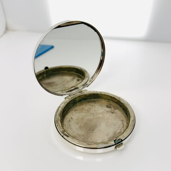 Tiffany & Co Makeup Cosmetic Purse Mirror Folding Compact Round in Silver