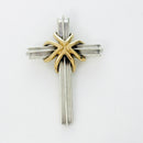 Tiffany & Co. Cross Crucifix Pendant in 925 Silver and 750 18K Gold Mens Unisex-2