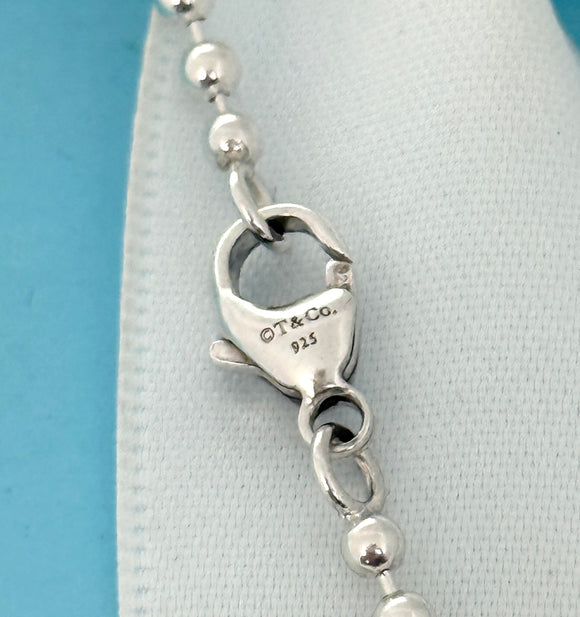 Tiffany & Co. 16" Dog Chain Bead Necklace in Silver with Lobster Clasp